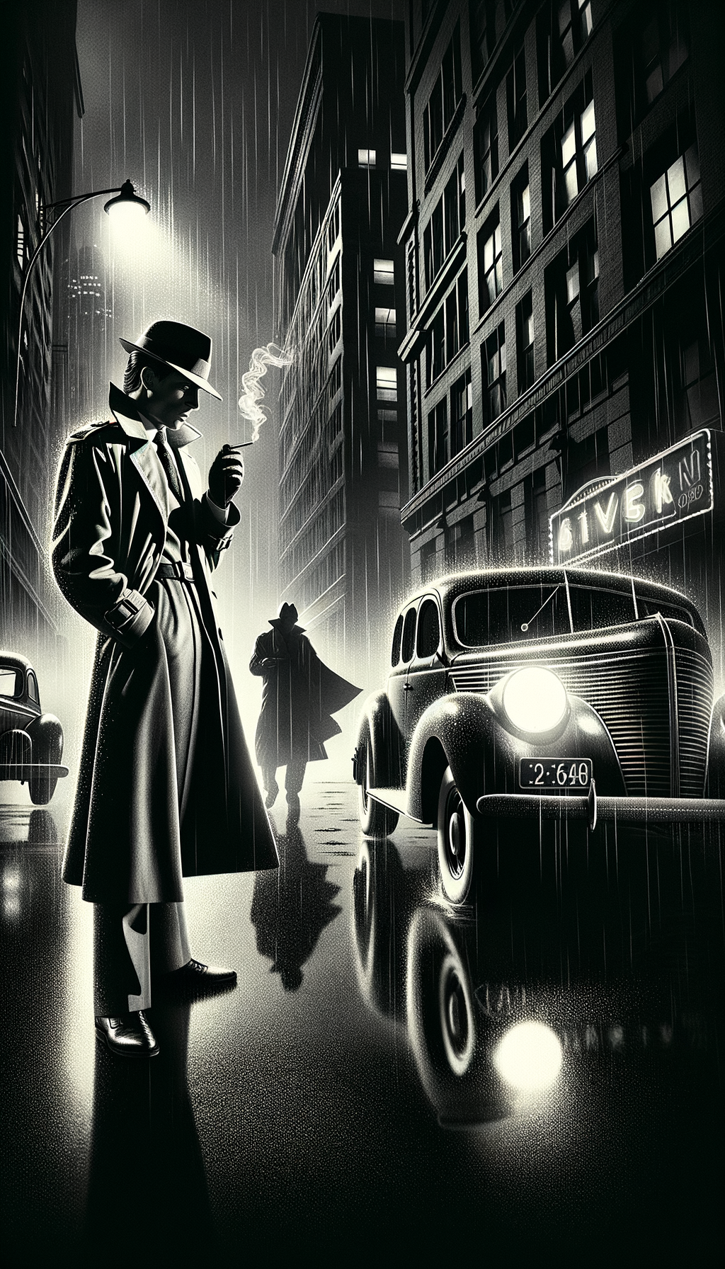Vintage Noir Detective Scene